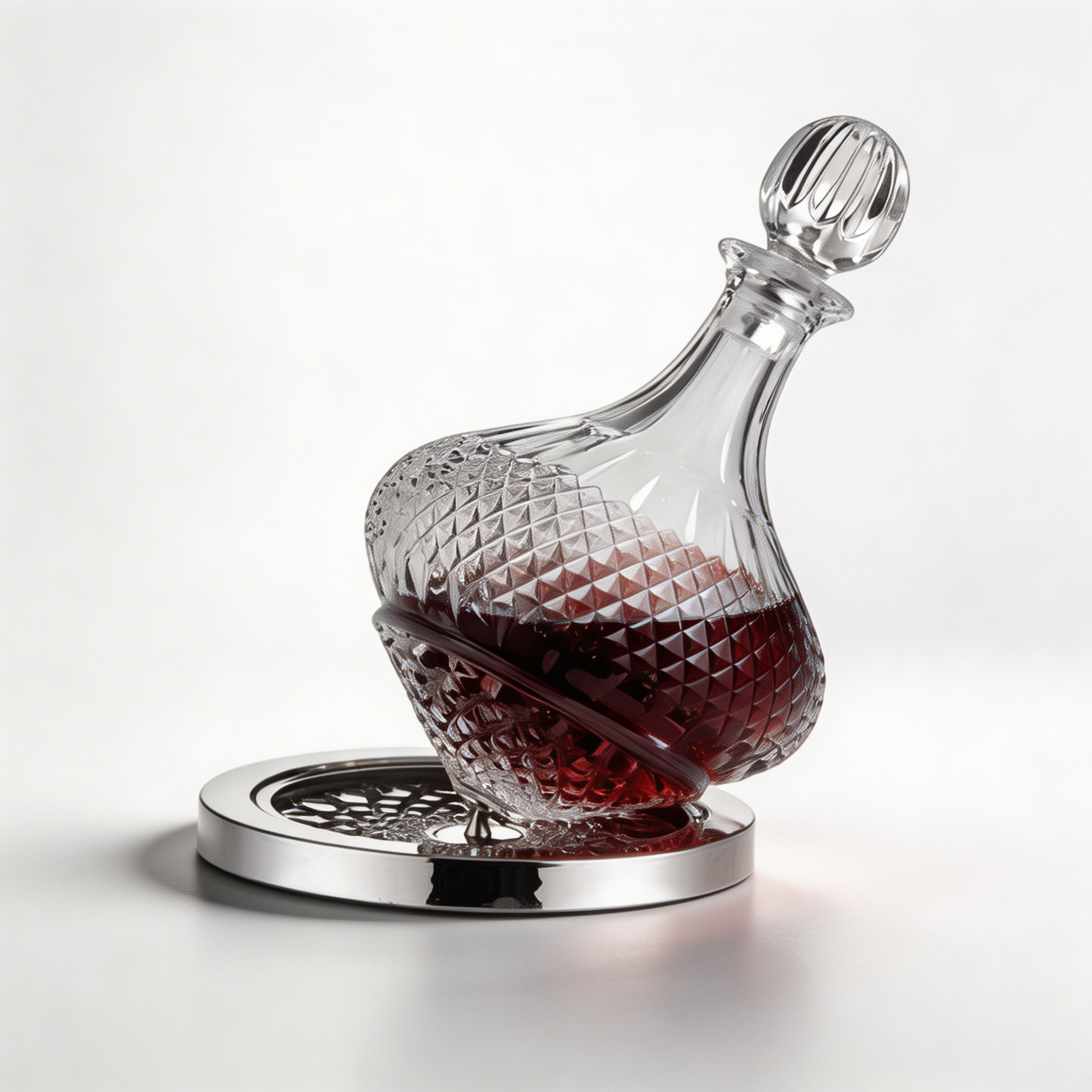 Faceted Spinning Crystal Decanter