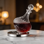 Faceted Spinning Crystal Decanter